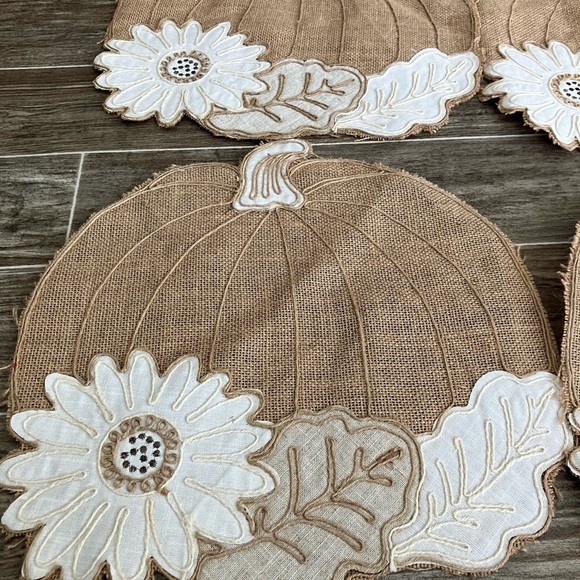 Rustic Pumpkin Placemats with Floral Design - Picture 3 of 5